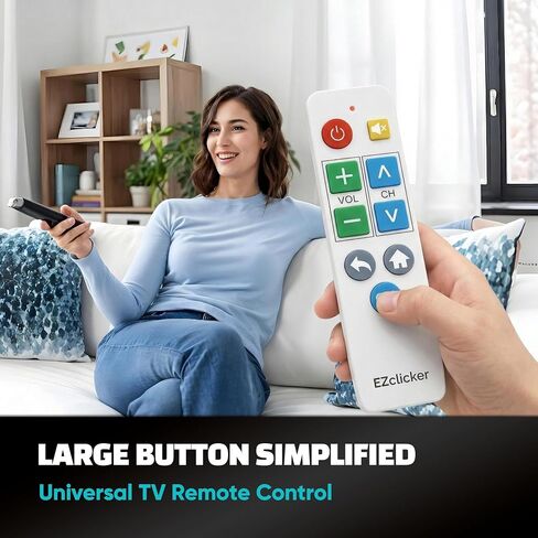 Big Button Universal TV Remote for Seniors, Simple Easy to Use, Dementia Products for Elderly, Works with Major TV Brands, NOT for Streaming (2xAAA Batteries Not Included) (White) in Kuwait