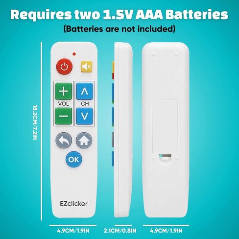 Big Button Universal TV Remote for Seniors, Simple Easy to Use, Dementia Products for Elderly, Works with Major TV Brands, NOT for Streaming (2xAAA Batteries Not Included) (White) in Kuwait