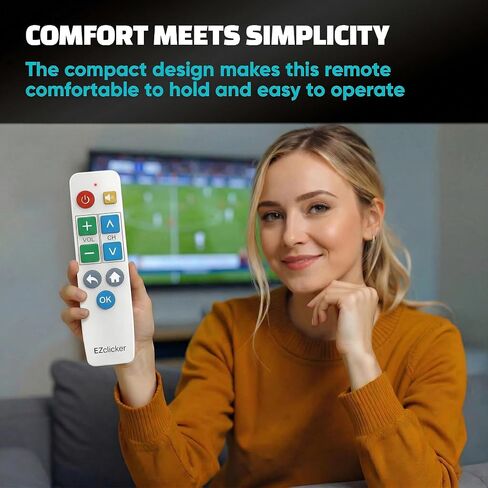 Big Button Universal TV Remote for Seniors, Simple Easy to Use, Dementia Products for Elderly, Works with Major TV Brands, NOT for Streaming (2xAAA Batteries Not Included) (White) in Kuwait