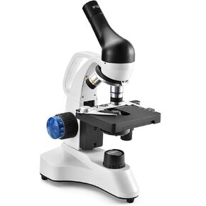 Monocular Biological Microscope, 40X-640X Magnification, Wf10X and Wf16X Eyepieces, Stage with Micro-Marker Moving Calipers in Kuwait