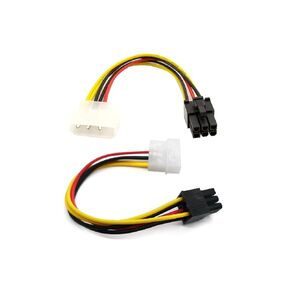 4-Pin to 6-Pin Power Cable 2 Pack, 6.89 Inch PVC Insulated Adapter with Locking Latch for Desktop Computer Graphics Card Upgrade in Kuwait