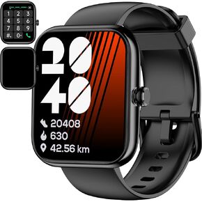 BOOOMIC Smart Watch for Men Women with Alexa Built-in, Make/Answer Calls, 1.83'' HD Touchscreen Fitness Tracker, 120+ Sports Modes, 24/7 Health Monitoring, IP68 Waterproof (Black) in Saudi Arabia