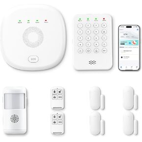 2026 Home Security System, 7-Piece Wireless Smart Alarm System Kit with Instant App Alerts & WiFi+GSM/4G,Mobile App Control,Door/Window Sensors,Remote,Motion Detectors,Compatible with Alexa in Kuwait