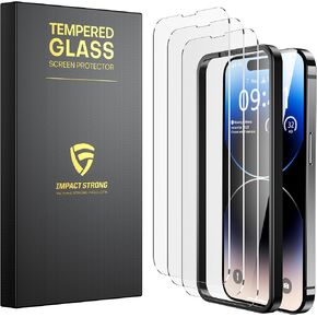 ImpactStrong Shatterproof Tempered Glass Screen Protector for iPhone 11 / iPhone XR [Easy Installation Frame] [Bubble Free] [9H Hardness] [Full Coverage] Case Friendly, 6.1 Inch - (3-Pack) in Kuwait