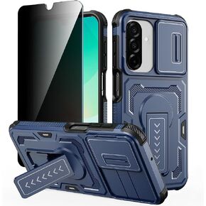 Lanhiem for Samsung Galaxy S26 Case with Privacy Screen Protector, Slide Camera Cover, Military-Grade Shockproof Cover with Kickstand & Dual-Layer Protection, Anti-Slip Grip (Black) in Saudi Arabia