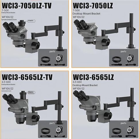 LUOWEI WCI3-6565LZ Binocular Microscope, 6.5X-65X LED Ring in Kuwait