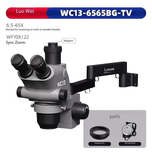 LUOWEI WCI3-6565BG-TV Trinocular Microscope, 6.5X-65X Gooseneck in Kuwait