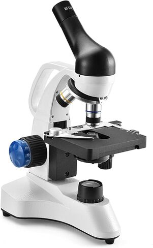 Monocular Biological Microscope, 40X-640X Magnification, Wf10X and Wf16X Eyepieces, Stage with Micro-Marker Moving Calipers in Kuwait