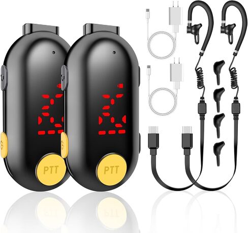 Mini Walkie Talkies, Portable Two-Way Radios with Earpieces – 2 Pack in Kuwait
