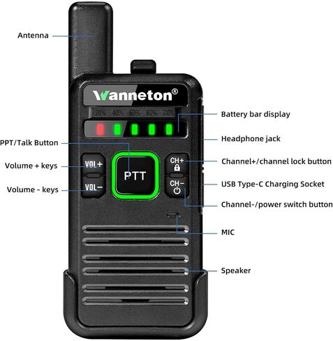 RT22pro walkie talkies Wireless Frequency Copy Rechargeable Walkie Talkies for Adults,walkie talkies 4 Pack Long Range with VOX, Scrambling, decoding, Battery Display, scanning. in Kuwait