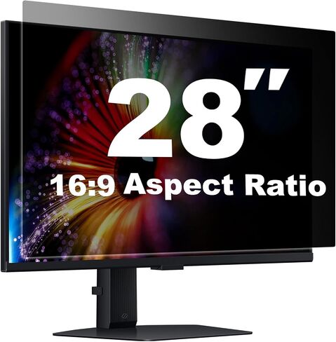 [1 Pack] 28 Inch Computer Privacy Screen for 16:9 Aspect Ratio Widescreen Monitor, Eye Protection Anti Glare Blue Light Filter Shield, Removable Anti-Scratch Anti Spy Protector in Kuwait