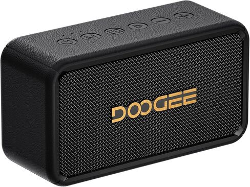 Portable Speaker, 65W Loud Stereo Wireless Speaker with Deep Bass, IP67 Waterproof Wireless Home Speakers with 19H Playtime, TWS Pairing, DSP EQ, USB/TF/AUX, Retro Speaker Home Party - Black in Kuwait