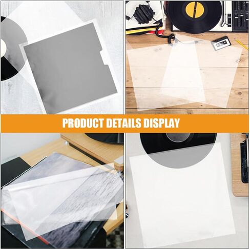 24pcs White Plastic Vinyl Record Sleeves Protective Outer Covers in Kuwait