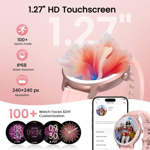 Smart Watch for Women with Bluetooth Calls & AI Voice Assistant (Pink) in Kuwait