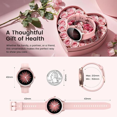 Smart Watch for Women with Bluetooth Calls & AI Voice Assistant (Pink) in Kuwait