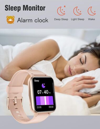 Fitness Tracker Fitness Watches for Women Men (Make/Answer Calls), 1.85" Smart Watch for iPhone/Android Phones, Heart Rate/Sleep Monitor Steps Tracker Watch Pedometer IP68 Waterproof (Pink/gold) in Kuwait