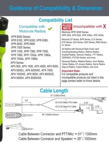 commountain Earpiece Compatible with Motorola Radios APX-6000 XPR-7550e in Kuwait