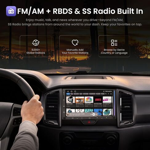 ATOTOZONE S8 Gen4 7" Android Double DIN Car Stereo with 4G LTE, Wireless CarPlay & Android Auto, QLED Touchscreen, DSP 4V Pre-Outs, Optical Out, HDMI in/Out, GPS Tracker, LED Sync Bar, S84G2D7PB in Kuwait