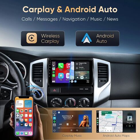 Car Stereo Radio for Toyota Tacoma 2005-2015, Wireless CarPlay in Kuwait