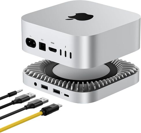 40Gbps Aluminum Hub & Stand for New M4/M4 Pro Mac mini (2024) with 40Gbps NVMe/M.2 SSD Enclosure, 2X USB-A, USB-C Host, 3.5mm Audio – Compatible with All New Mac mini M4/M4 Pro in Kuwait
