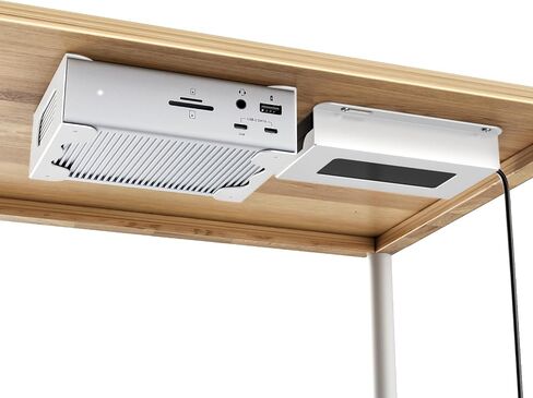 Under Desk Holder for Thunderbolt 4 Dock/Thunderbolt 3 Dock and Power Cable, Under Desk Iron Storage Rack for TS4 / TS3 Plus, No Drill, Easy Install with All Hardware Included in Kuwait