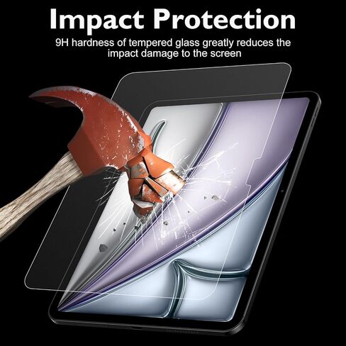 Esanik 2 Pack Like Paper Glass Screen Protector for iPad Air 13 Inch M4/M3/M2 (2026/2025/2024) 9H Tempered Glass Film with Alignment Frame, Writing Like on Paper, Apple Pencil Compatible in Kuwait