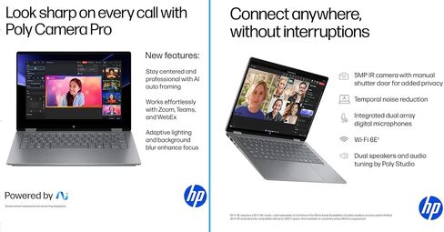 HP OmniBook X Flip 2-in-1 Laptop 14" WUXGA IPS Touchscreen 8-Core AMD Ryzen AI 7 350 24GB LPDDR5 1TB SSD AMD Radeon 860M Graphics Wi-Fi 6E Backlit Keyboard Win11 Home W/Mouse in Kuwait