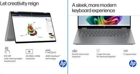 HP OmniBook X Flip 2-in-1 Laptop 14" WUXGA IPS Touchscreen 8-Core AMD Ryzen AI 7 350 24GB LPDDR5 1TB SSD AMD Radeon 860M Graphics Wi-Fi 6E Backlit Keyboard Win11 Home W/Mouse in Kuwait