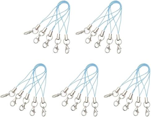 20pcs الهاتف المحمول حبل حبل سحر Laryat Lanyard سحر الهاتف مع حبال قفل جراد البحر لقيادة USB للهاتف المحمول ، وملحقات المجوهرات DIY سلسلة المفاتيح in Kuwait