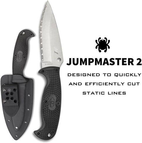 Spyderco Jumpmaster 2 Fixed-Blade Knife With Boltaron Sheath, SpyderEdge in Kuwait