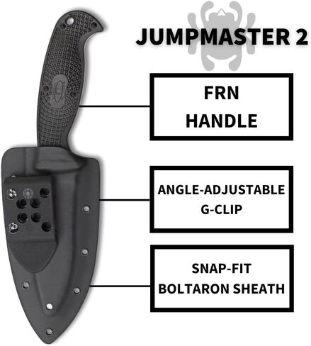 Spyderco Jumpmaster 2 Fixed-Blade Knife With Boltaron Sheath, SpyderEdge in Kuwait
