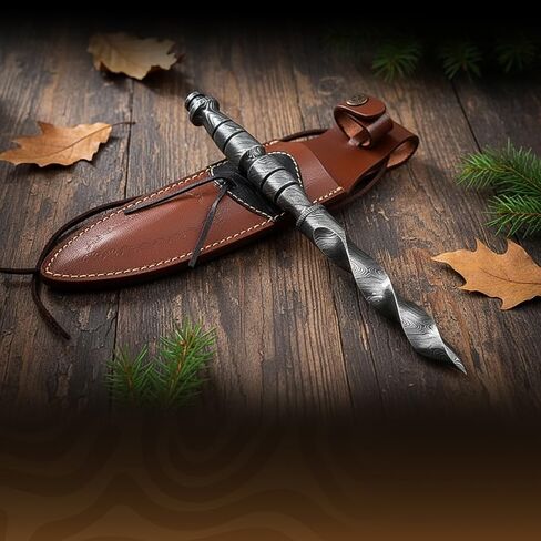 Dessi Damascus Steel blade Knife - Camping Hunting Hiking Outdoor in Kuwait