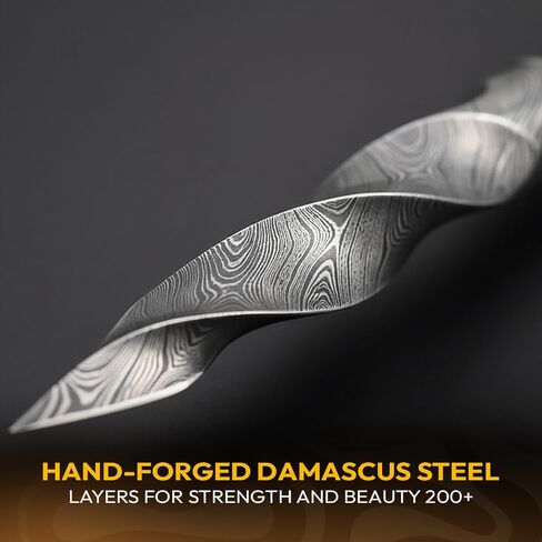 Dessi Damascus Steel blade Knife - Camping Hunting Hiking Outdoor in Kuwait