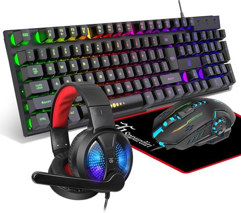 DGG Gaming Keyboard and Mouse, Headphones, Mouse pad Combo for PC Gamers in Kuwait