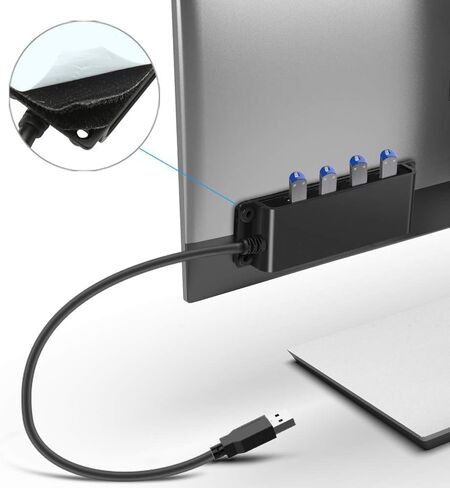 USB 3.0 4-Port Hub, Mountable USB Splitter with 3.3FT Cable in Kuwait