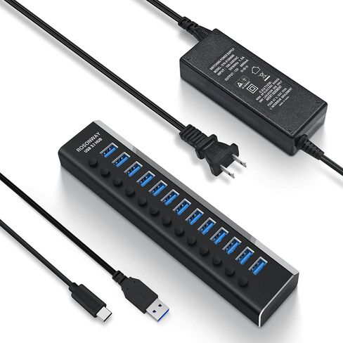 Rosonway 13-Port Powered USB 3.2 Hub 10Gbps, Aluminum USB Hub 72W,RSH-A13 in Kuwait