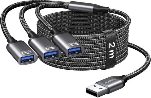 KiWiBiRD USB Splitter 1 in 3 Out, 6.6FT USB A Extension Cable in Kuwait