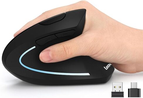 Lekvey Ergonomic Mouse, USB C Vertical Wireless Mouse, Rechargeable, Black in Kuwait