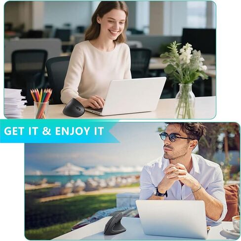 Lekvey Ergonomic Mouse, USB C Vertical Wireless Mouse, Rechargeable, Black in Kuwait