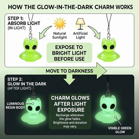 Alien Phone Charm Glow In The Dark Phone Accessories for Halloween Party in Kuwait