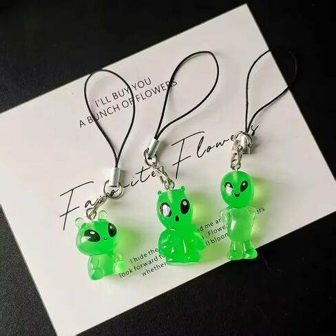 Alien Phone Charm Glow In The Dark Phone Accessories for Halloween Party in Kuwait