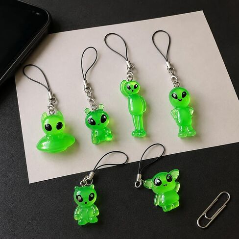 Alien Phone Charm Glow In The Dark Phone Accessories for Halloween Party in Kuwait