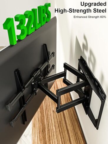 USX Mount Full Motion TV Wall Mount for 37-82 Inch TVs, Swivel and Tilt Wall Mount TV Barcket with Extension, Max VESA 600x400mm & 16" Wood Studs，Fit Most 55 65 70 75 80 inch TVs in Kuwait