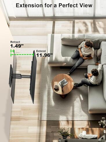 USX Mount Full Motion TV Wall Mount for 37-82 Inch TVs, Swivel and Tilt Wall Mount TV Barcket with Extension, Max VESA 600x400mm & 16" Wood Studs，Fit Most 55 65 70 75 80 inch TVs in Kuwait