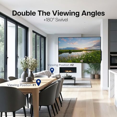 VIVO Steel Low Profile, Manual Swing TV Wall Mount for 32 to 75 inch LCD LED Plasma Screens, Articulating TV Bracket with 180 Degree Swivel, MOUNT-M-WM075 in Kuwait