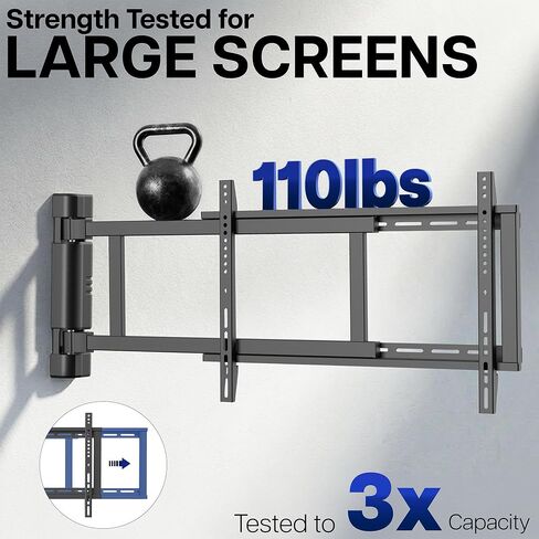 VIVO Steel Low Profile, Manual Swing TV Wall Mount for 32 to 75 inch LCD LED Plasma Screens, Articulating TV Bracket with 180 Degree Swivel, MOUNT-M-WM075 in Kuwait