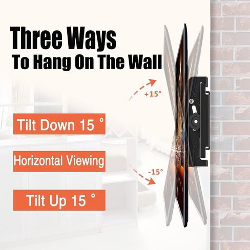 Tilt TV Mount for Most 14-42 Inches Flat Curved Screen TVs and Monitor, Fit 22 24 27 32 39 40" Universal Slim Profile Wall Mount Bracket Loading 55lbs, Max VESA 250x210mm, Small TV Wall Mount in Kuwait