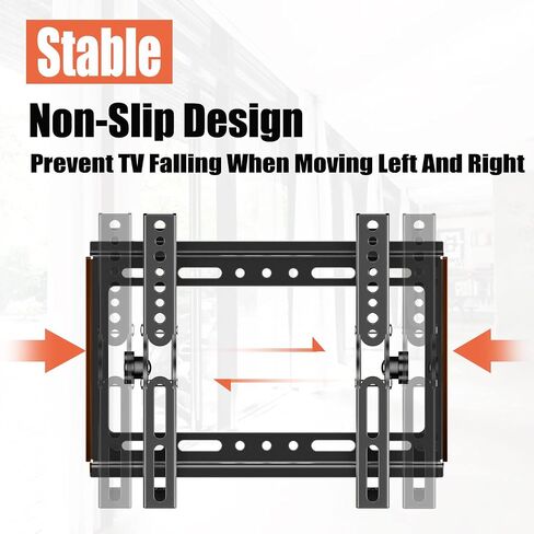 Tilt TV Mount for Most 14-42 Inches Flat Curved Screen TVs and Monitor, Fit 22 24 27 32 39 40" Universal Slim Profile Wall Mount Bracket Loading 55lbs, Max VESA 250x210mm, Small TV Wall Mount in Kuwait
