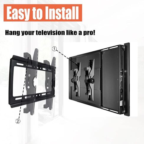 Tilt TV Mount for Most 14-42 Inches Flat Curved Screen TVs and Monitor, Fit 22 24 27 32 39 40" Universal Slim Profile Wall Mount Bracket Loading 55lbs, Max VESA 250x210mm, Small TV Wall Mount in Kuwait
