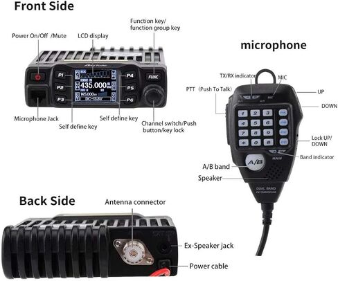 AnyTone AT-778UV Dual Band Transceiver Mobile Radio VHF/Uhf Radio for Car Vehicle Black in Kuwait